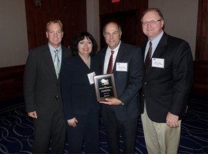 Left to Right: Patrick Stewart, ABC-NJ; Tracee Battis, Project Freedom; Greg Scozzari & Wesley Swope, V.J. Scozzari & Sons, Inc.